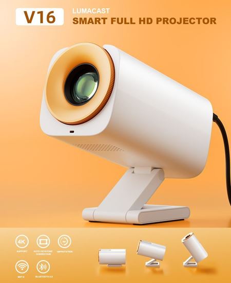 Picture of V16 Compact Smart Projector – Android 12, Dual Band WiFi & Lightweight Design (370g) for Home & Travel Entertainment